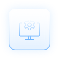 computer screen with gear wheel icon